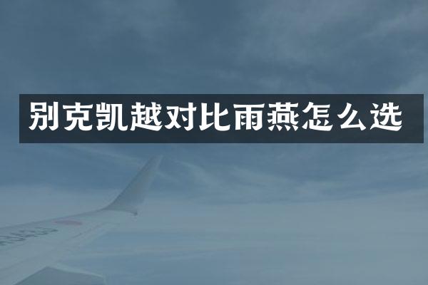 别克凯越对比雨燕怎么选