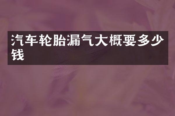 汽车轮胎漏气大概要多少钱