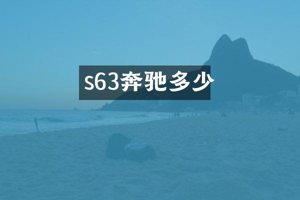 s63奔驰多少