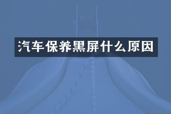 汽车保养黑屏什么原因