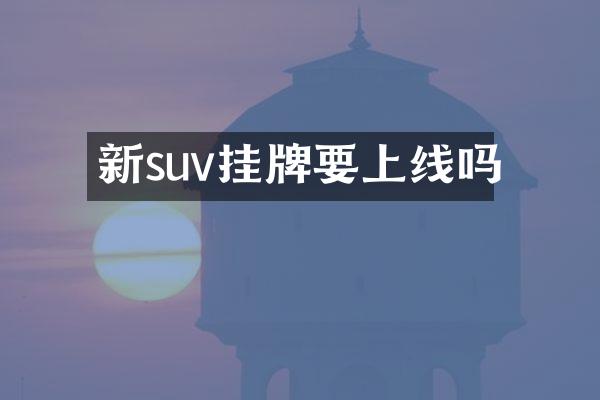 新suv挂牌要上线吗