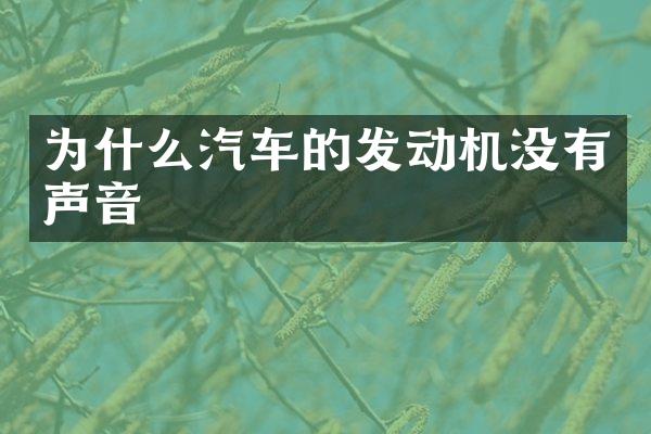 为什么汽车的发动机没有声音