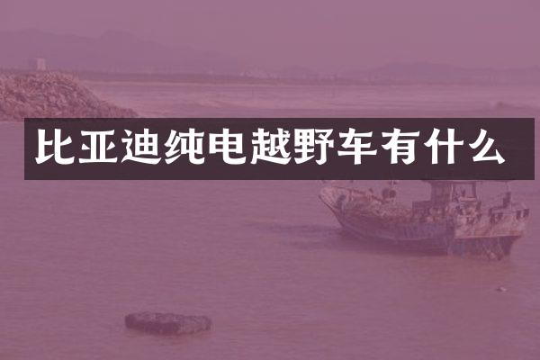 比亚迪纯电越野车有什么