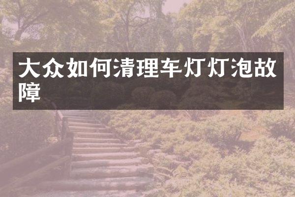 大众如何清理车灯灯泡故障