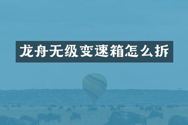 龙舟无级变速箱怎么拆