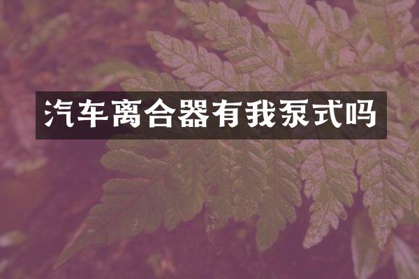 汽车离合器有我泵式吗