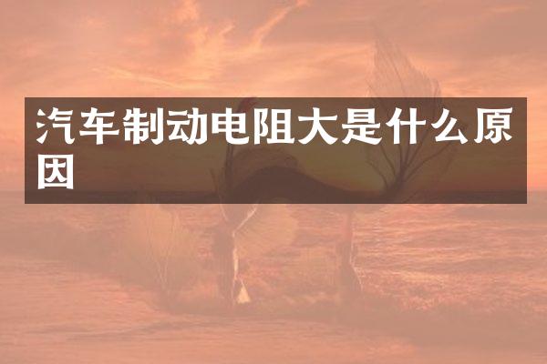 汽车制动电阻大是什么原因