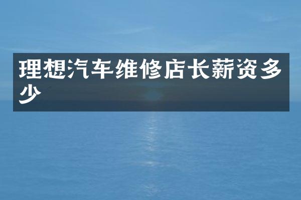 理想汽车维修店长薪资多少