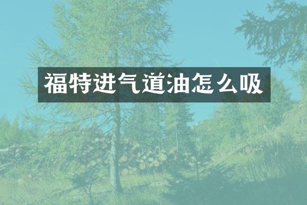 福特进气道油怎么吸