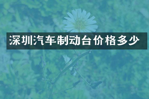 深圳汽车制动台价格多少