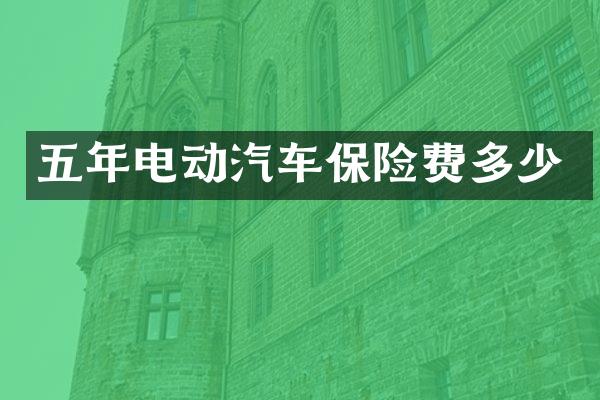 五年电动汽车保险费多少