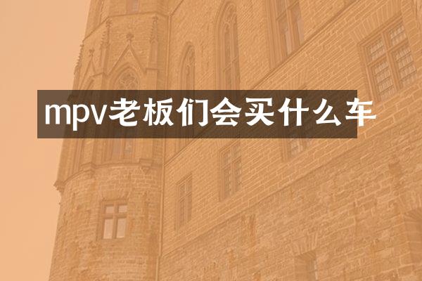 mpv老板们会车