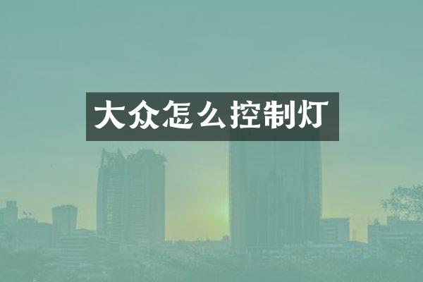 大众怎么控制灯