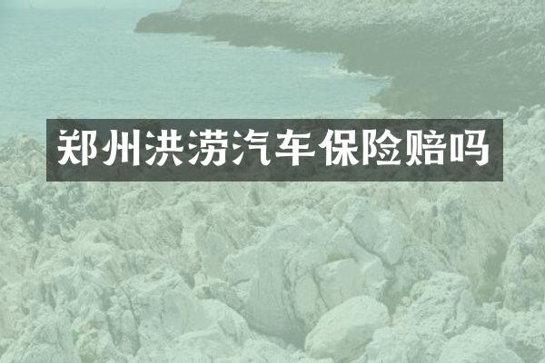 郑州洪涝汽车保险赔吗