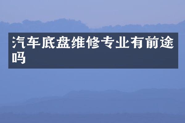 汽车底盘维修专业有前途吗