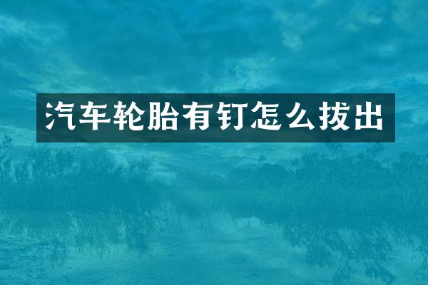 汽车轮胎有钉怎么拔出