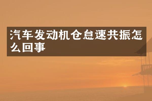 汽车发动机仓怠速共振怎么回事