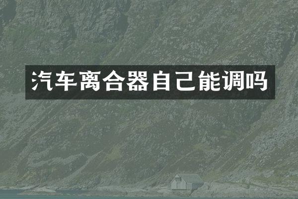 汽车离合器自己能调吗
