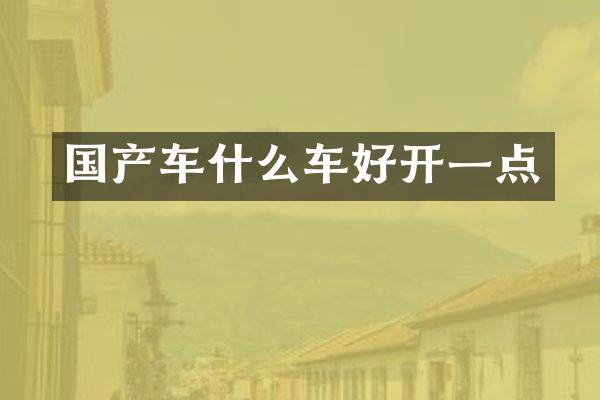 国产车什么车好开一点
