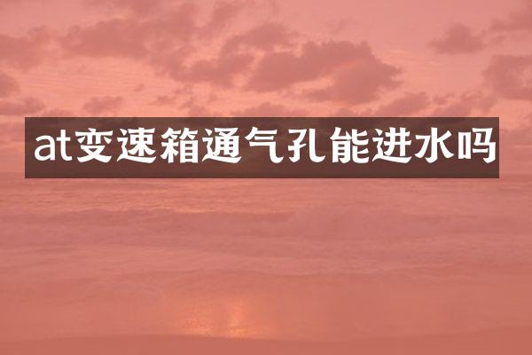at变速箱通气孔能进水吗