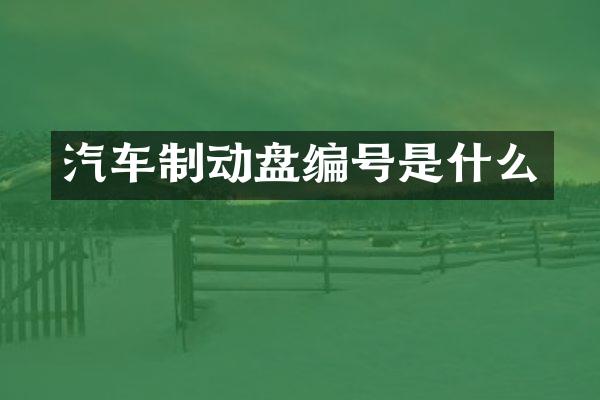 汽车制动盘编号是什么