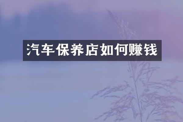 汽车保养店如何赚钱