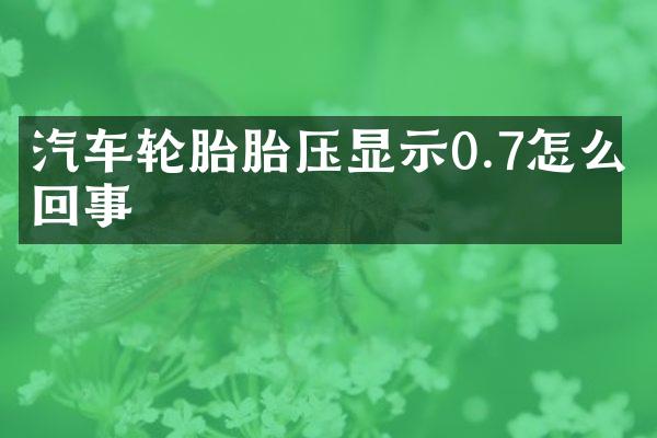 汽车轮胎胎压显示0.7怎么回事