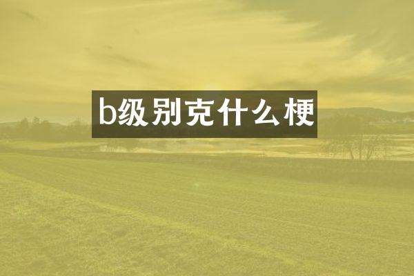 b级别克什么梗