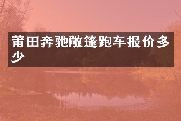 莆田奔驰敞篷跑车报价多少