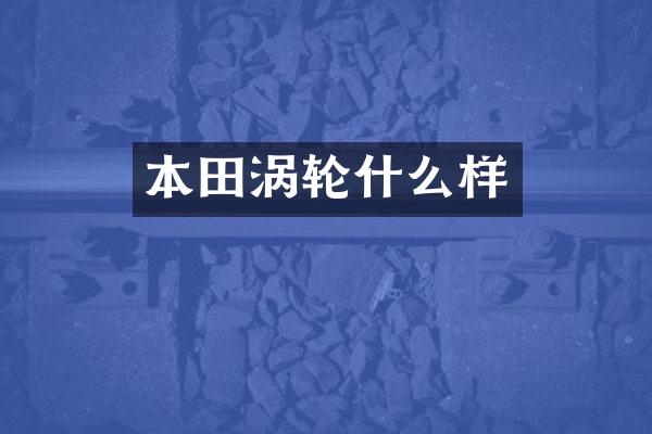 本田涡轮什么样