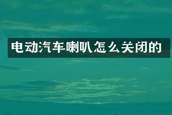 电动汽车喇叭怎么关闭的
