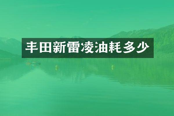 丰田新雷凌油耗多少