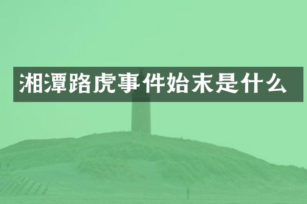 湘潭路虎事件始末是什么
