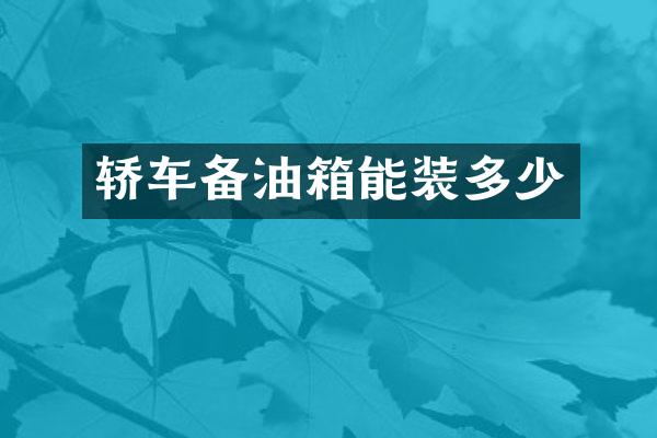 轿车备油箱能装多少