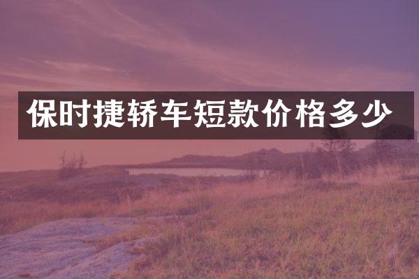 保时捷轿车短款价格多少