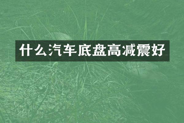 什么汽车底盘高减震好