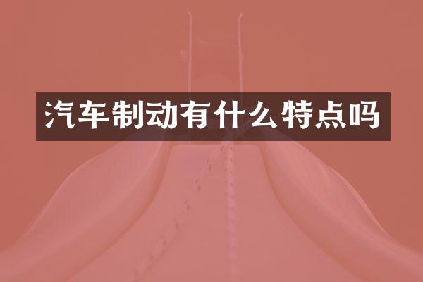 汽车制动有什么特点吗