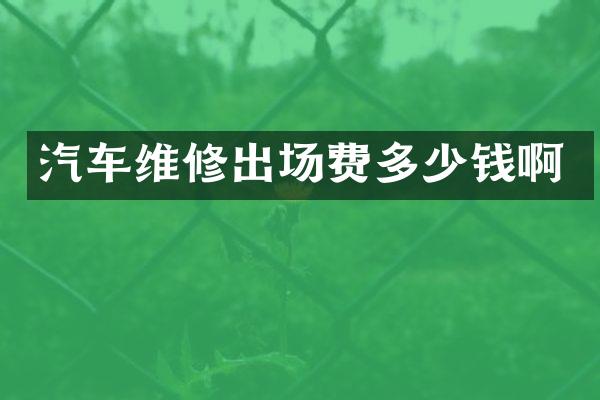汽车维修出场费多少钱啊