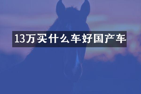 13万买什么车好国产车