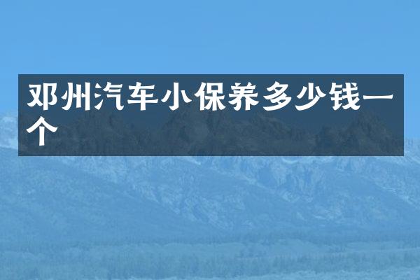 邓州汽车小保养多少钱一个