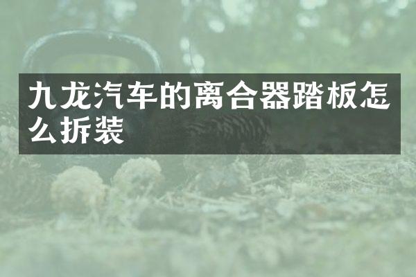 九龙汽车的离合器踏板怎么拆装
