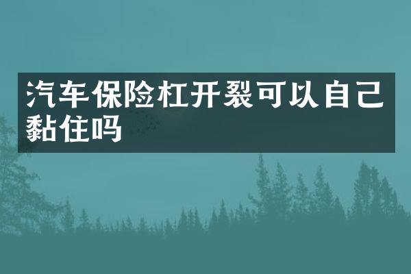 汽车保险杠开裂可以自己黏住吗