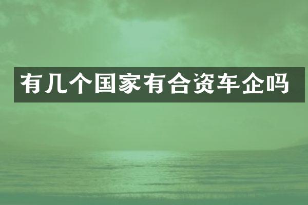 有几个国家有合资车企吗