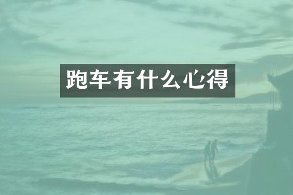 跑车有什么心得