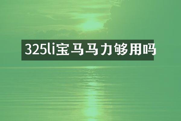 325li宝马马力够用吗