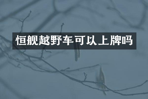 恒舰越野车可以上牌吗