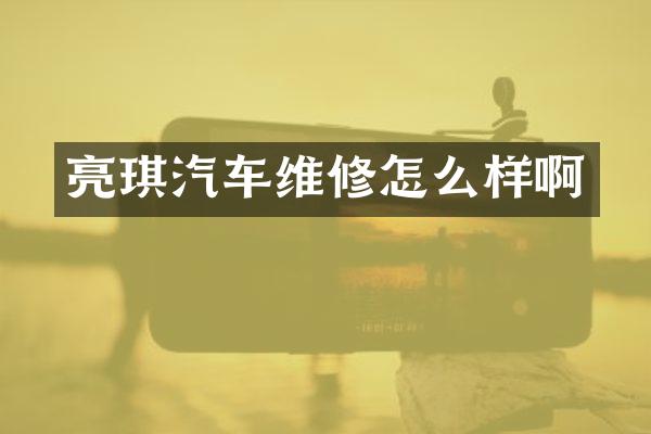 亮琪汽车维修怎么样啊