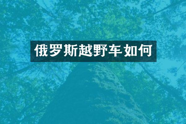俄罗斯越野车如何