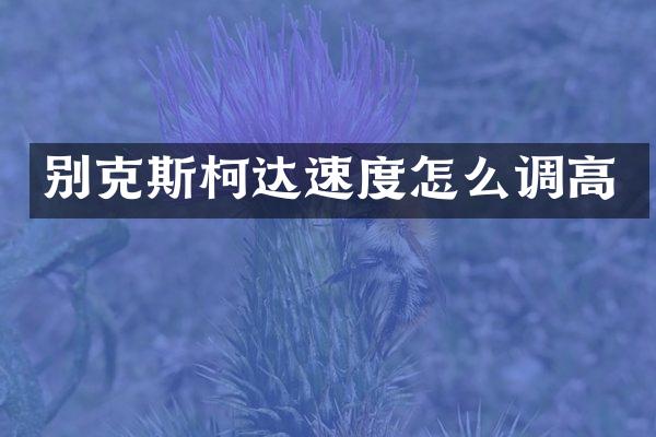 别克斯柯达速度怎么调高