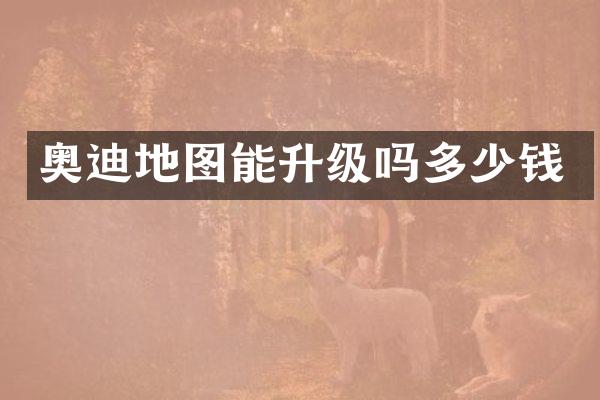 奥迪地图能升级吗多少钱